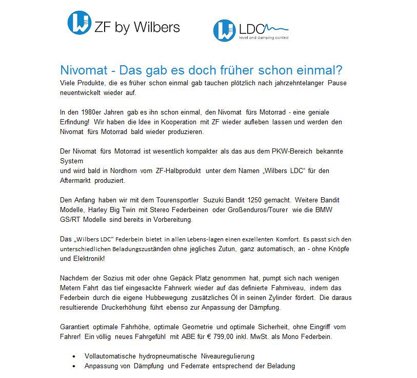 ZF by Wilbers Nivomat LDC